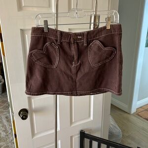 SHEIN Brown Mini Cord Skirt Size Medium
